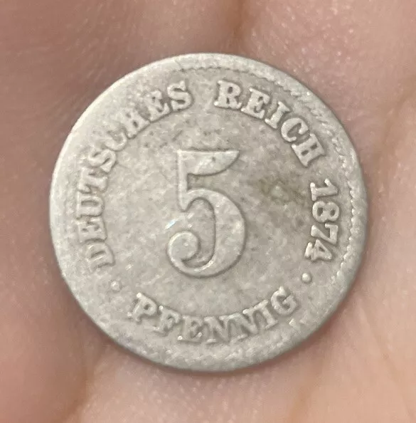 Germany Deutsches Reich 5 Pfennig 1874 coin (B)