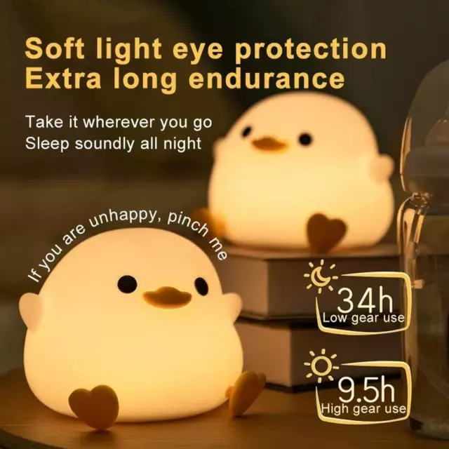 Cute Duck Lamp Duck Night Light Silicone Animal Kids Light Trto Baby Night Q4U8 3