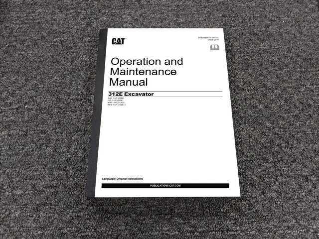 CAT Caterpillar 312E Excavator Owner Operator Maintenance Manual GAC1-