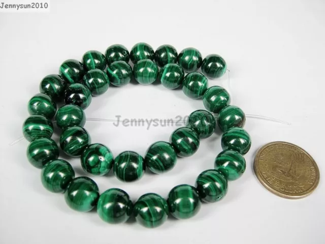 Natural Malachite Gemstone Round Beads 15.5'' Strand 4mm 6mm 8mm 10mm 12mm