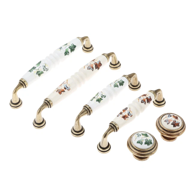 Ceramic Cabinet Pulls Drawer Closet Knobs Wardrobe Door Handles & Pulls Hardware