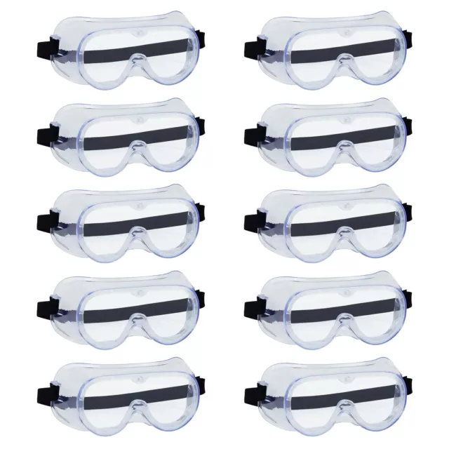 10 X Safety Goggles Protective Glasses Eye Protection Anti-Fog Lab Work PPE Wear
