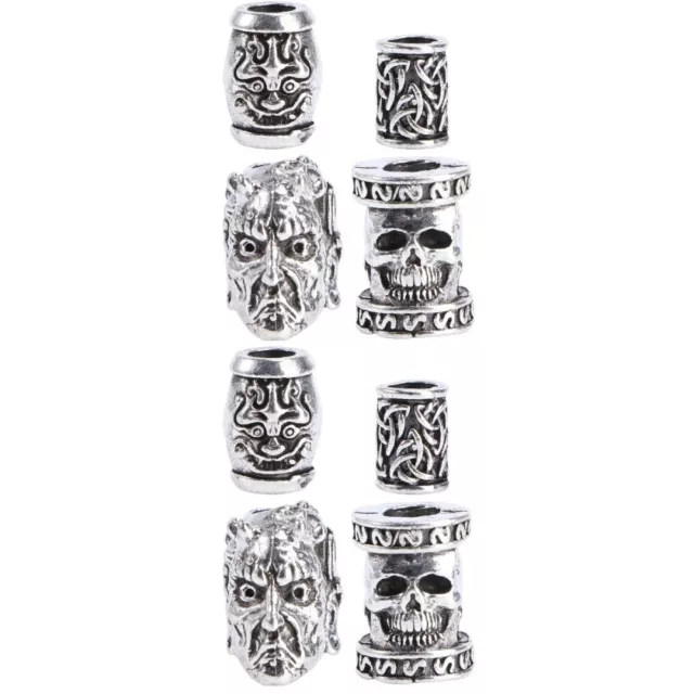 8 Pcs Retro Viking Bart Perlen Dreadlocks Metall Perle Haar Braid Ringe