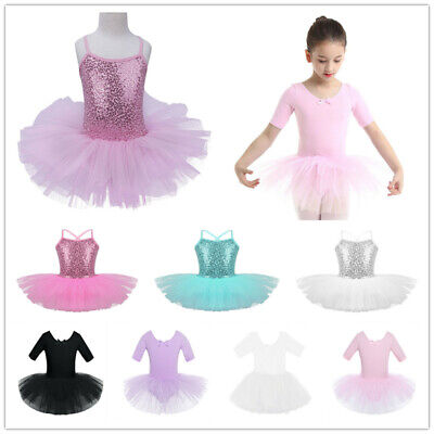 Girls Ballet Leotard Dress Kid Ballerina Dancewear Gymnastic Tutu Skirts Costume