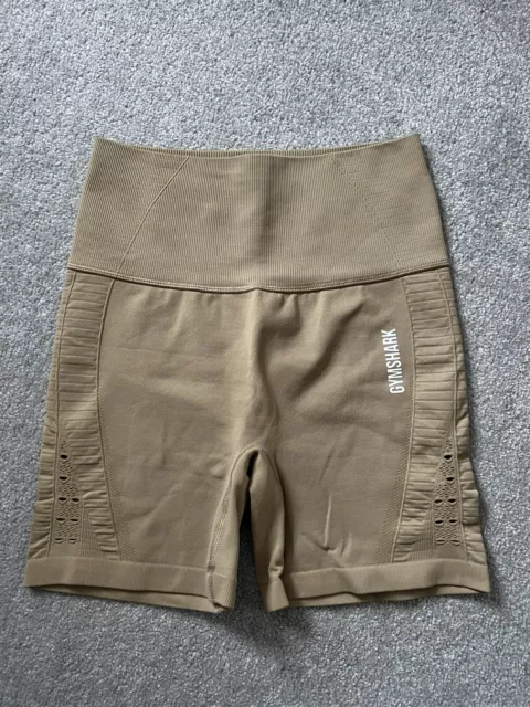 Pantaloncini a vita alta Gymshark Energy senza cuciture biscotti marroni taglia small