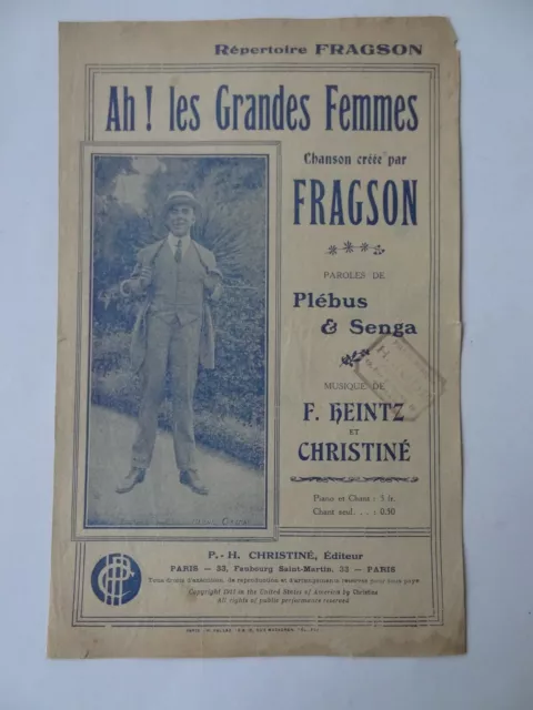 Partition Ah ! Les Grandes Femmes Christine Heintz Plebus Senga Fragson 1911