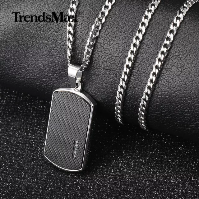 Stainless Steel Mens Necklace Pendant Brother Dog Tag Chain Graduation Gift