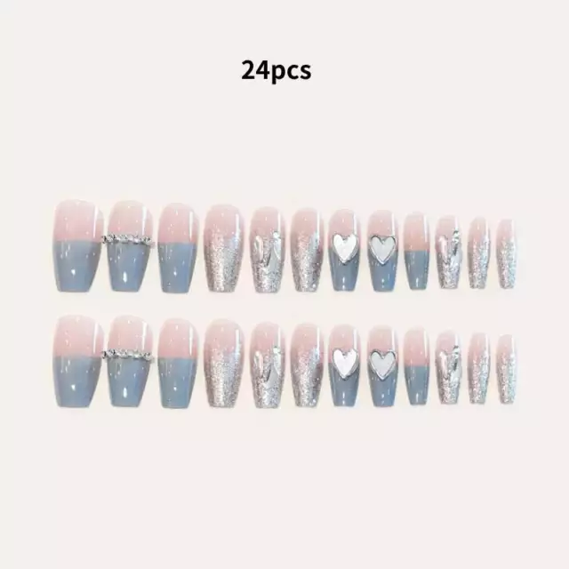 Pure Desire Style Love Heart Nail Sticker Long Design A34