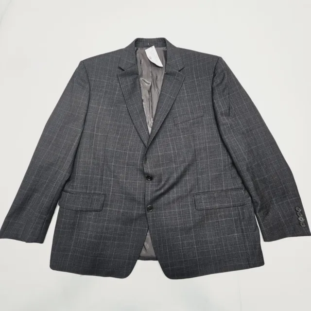 Ralph Lauren Mens 48R Ultraflex Classic-Fit Wool Charcoal Plaid Suit Jacket