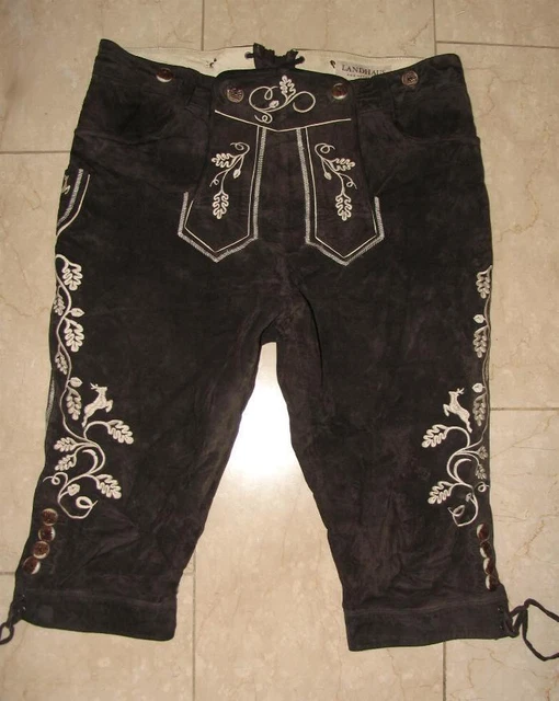 "COUNTRY"" ginocchio uomo - pantaloni in pelle / pantaloni tradizionali neri taglia 52"