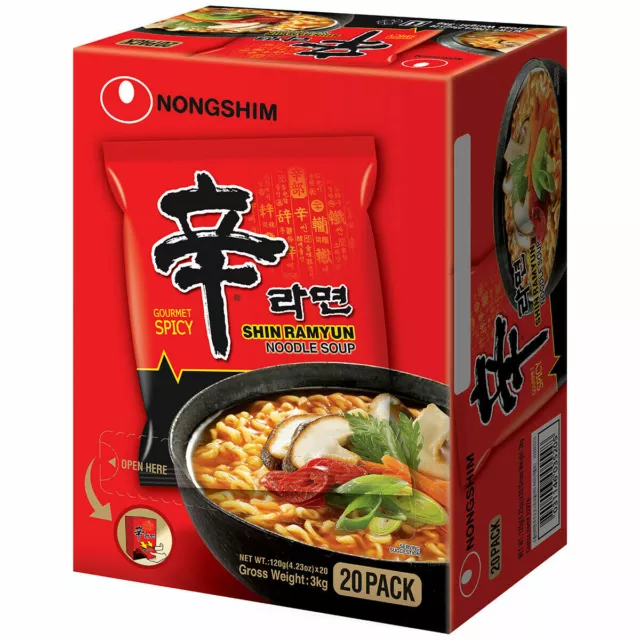 Nongshim Ramyun Spicy Noodles Soup Instant Nong Shim 20 Packs X 120g Bulk Buy