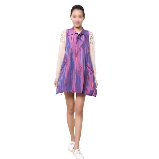 Vestidos desechables delantales de belleza a rayas verticales modelado