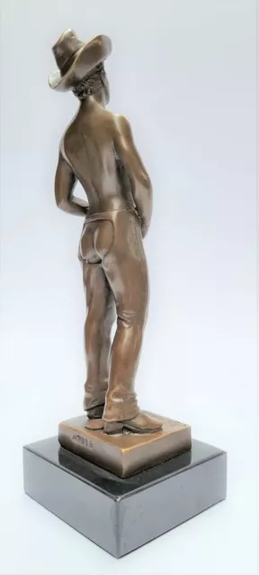 Akt Bronze Skulptur Erotik Mann Nude Cowboy Figur 3