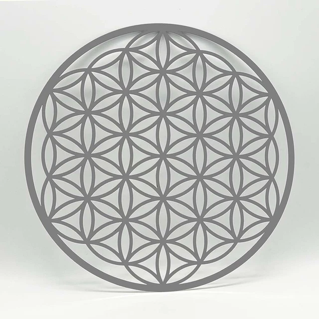 BLUME DES LEBENS Wanddeko Edelstahl 25 cm Wandschmuck Lebensblume