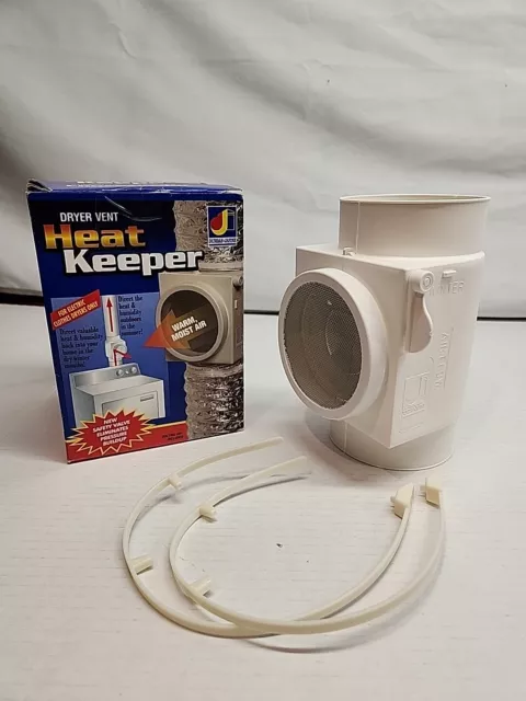 Dundas Jafine CHK100 Dryer Vent Heat Keeper Fits All 4-Inch Ducts, White USA