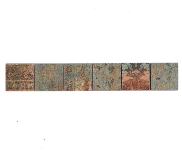 10x bordi pavimento mosaico bordo listello decorativo bordi in ceramica vintage verde marrone
