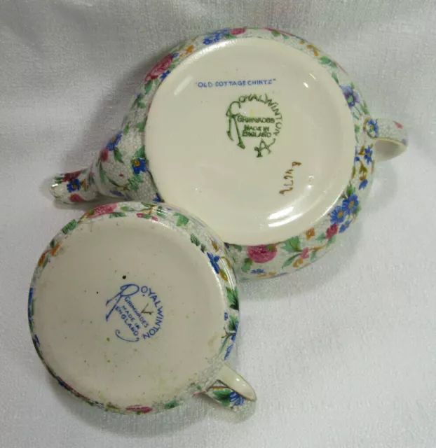 Royal Winton Grimwades England OLD COTTAGE CHINTZ Mini Stacking Teapot REDUCED!! 10