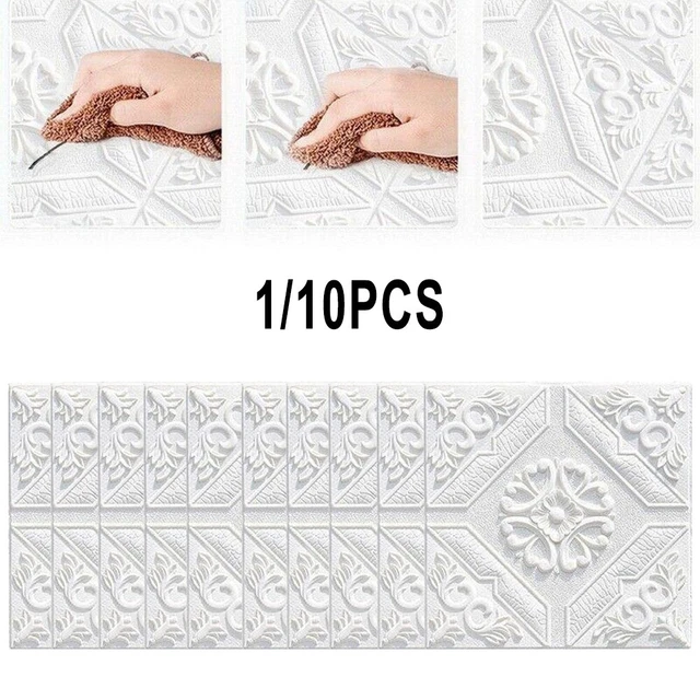 Papier Peint Autocollant 3D Effet Brique En Mousse PVC - Imperméable - Décoration Murale Moderne