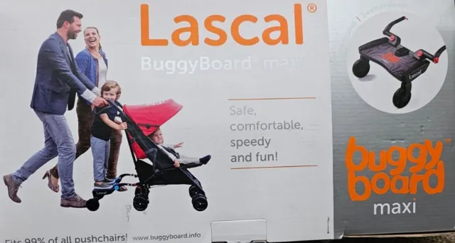 Lascal Buggyboard Maxi Ride-on Stroller Board -Black-connection Kit Not Included