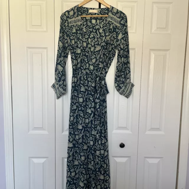 Women’s Natalie Martin Floral Print Long Silk Dress Size Small