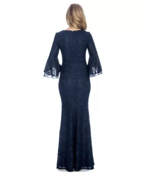 Decode 1.8 Navy Blue Glitter Lace Mermaid Dress Evening Gown SZ 10 NEW 2