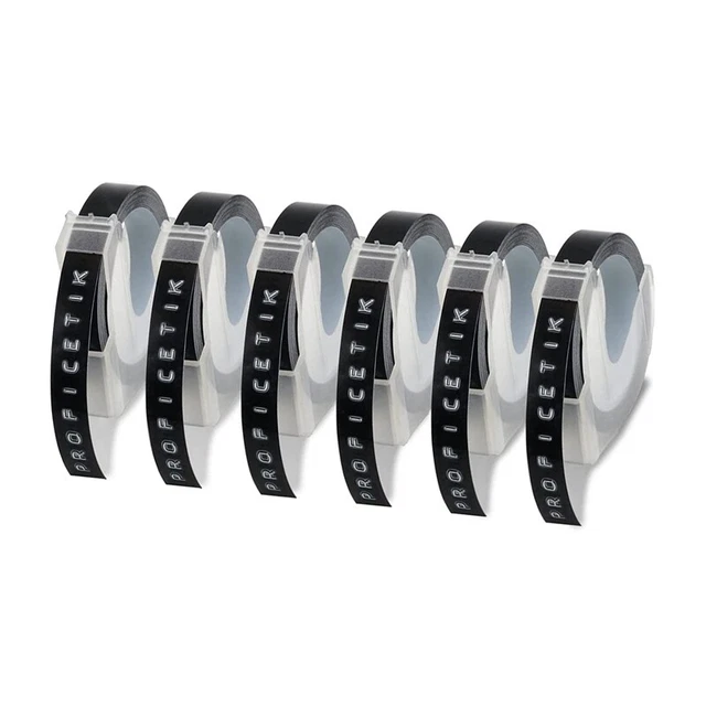 6 Pcs Label Tape Compatible with Dymo Embossing Label Tape for Dymo Label M R8F1