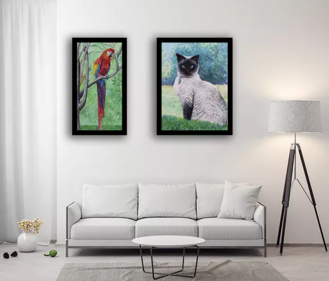 Beautiful Siamese Cat Hand Original Oil Painting Cat Wall Art Animal Pet artwork 3