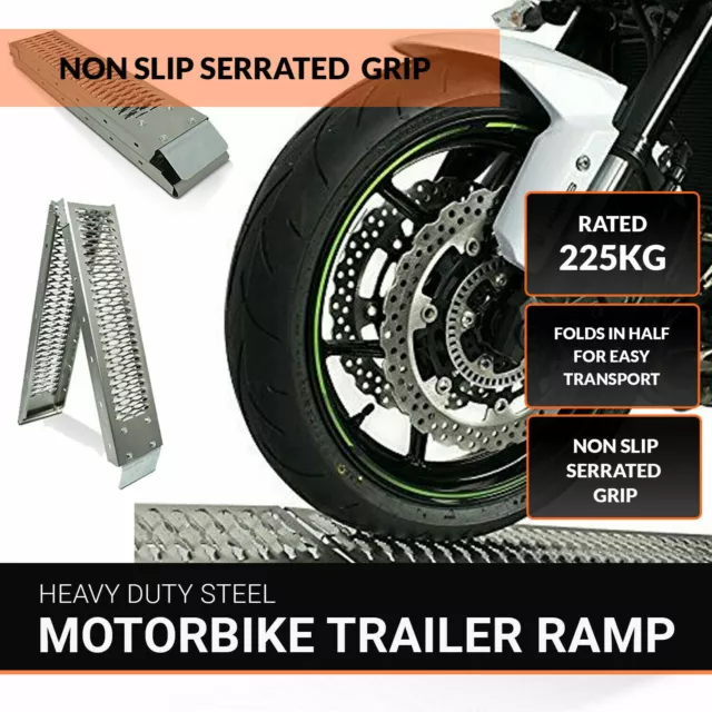 1 x Folding Motorcycle / Bike / Motorbike / MX Loading Ramp 1.8m High Quality