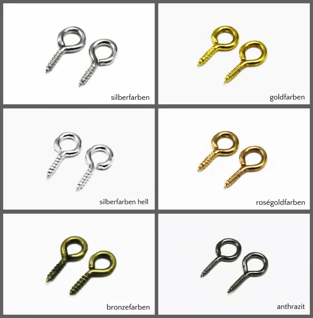 Schraubösen 4x9/5x11/6x13mm Anhänger Ösenschrauben Ringschrauben Stiftösen, S61