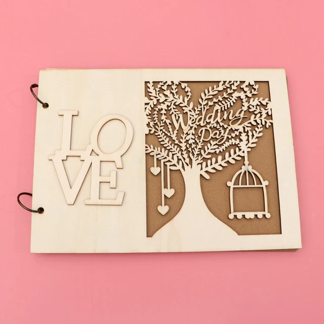 Libro sposa bambù planner matrimonio album fotografico inciso per anniversario