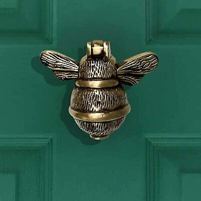 Solid Brass Antique Black Finish Bumblebee Door Knocker for Front Door 4x4.5".