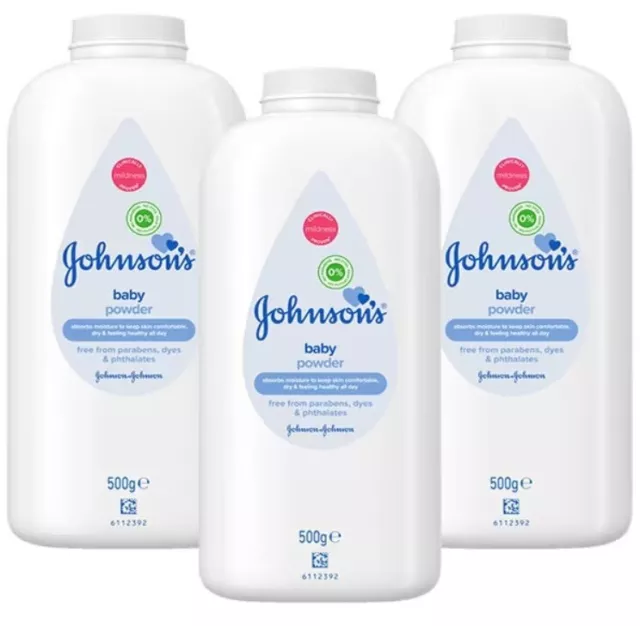 Johnsons Bebé Polvo Puro Y Delicado Todos los Días Cuidado 500g Pack De 3