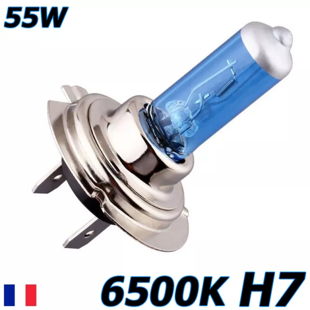 Ampoule Lampe Halogene Feu Phare XENON GAZ SUPER WHITE H7 55W 6500K 12V