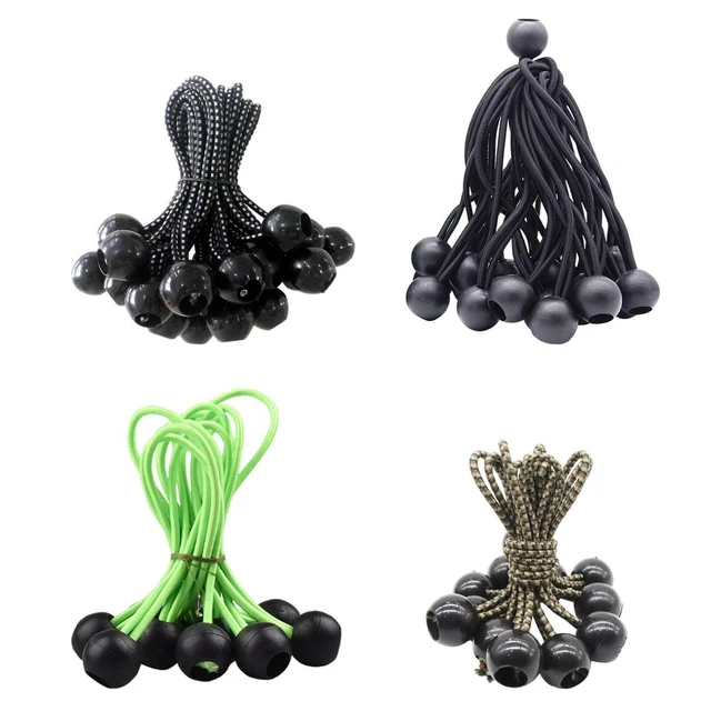 10x corde de fixation de bâche de tente de cordes de boule élastique de