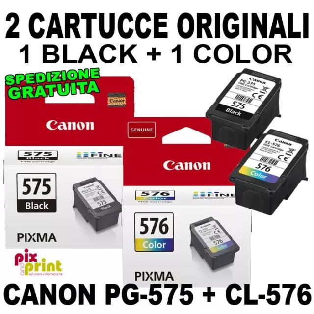 KIT PROMO Canon PG-575 + CL-576 ORIGINALI cartucce black+color TS3550 TR4750