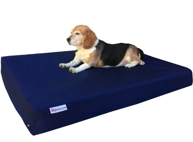 Large Blue Nylon Pet Dog Bed Orthopedic Waterproof Memory Foam 41x27x4 28"x48"