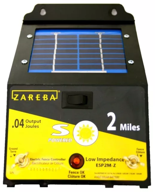 NEW Zareba Energizer ESP2M-Z 2-Mile Solar Powered Electric Fence Charger 6841308