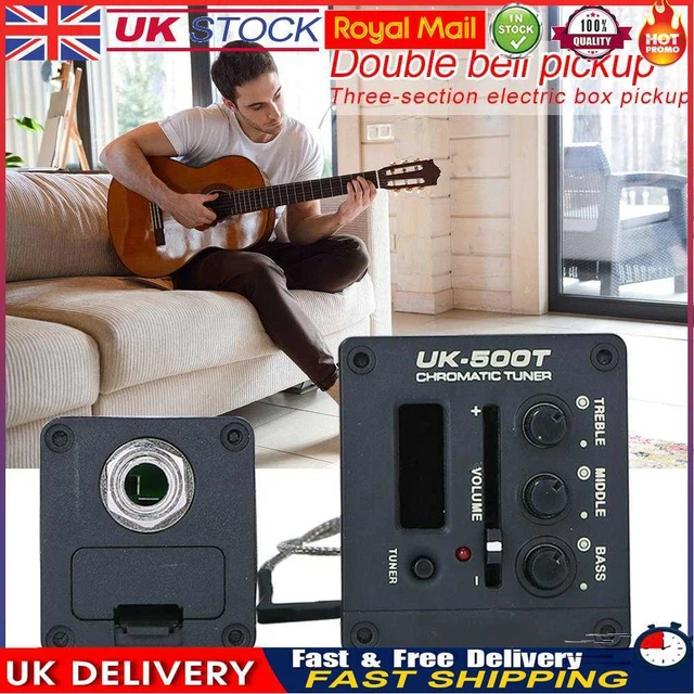 Ukulele Pickup Preamp 3-band EQ Equalizer Tuner System with LCD Display