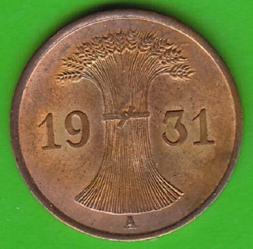 1 Reichspfennig 1931 A Good nswleipzig