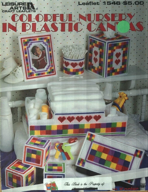 Used Colorful Nursery Baby Blocks Tissue Cover Frame Plastic Canvas Pattern Book