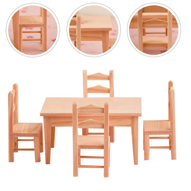Mini Mesa Y Silla Set 11.8X7X6.5CM Maderas Niño