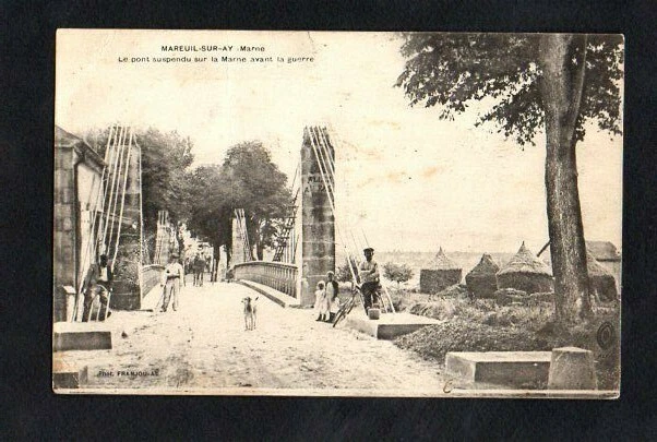 CPA MAREUIL-SUR-AY - Le pont suspendu sur la Marne avant la guerre