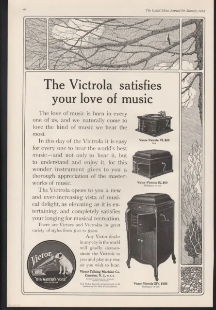 1914 Victor Victrola Music Record Nature Tree Window Sing Dance Song Vi-0005