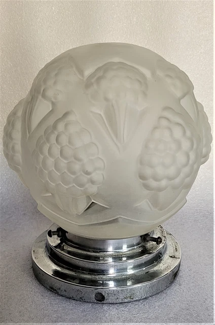 Ancien Globe En Verre Monté En Baladeuse – Lampe De Chevet Vintage