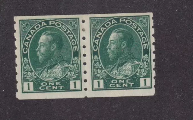 CANADA # 125 VF-MLH KGV 2cts PAIR COILS CAT VALUE $80