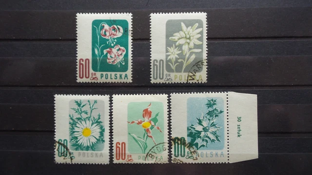 Polen 1957 / Kat. Fischer Nr. 876 - 880  Gestempelt