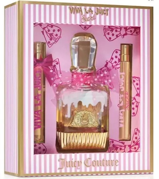 VIVA LA JUICY SUCRE by JUICY COUTURE 3.4oz/100ml EDP 3 Piece Gift Set New In Box