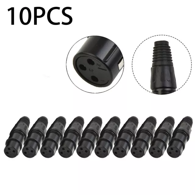 10 Stck. XLR DMX 3 Pin Buchse Stecker Unverzichtbares Zubehör für Musiker