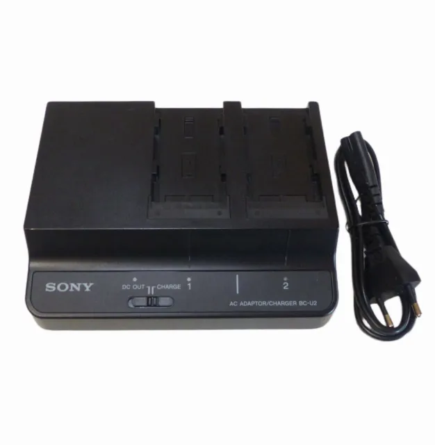 Sony BC-U2 cargador fuente de alimentación 2 canales cargador de batería para baterías Sony BP-U