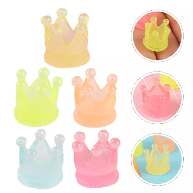 20pcs Glow In The Dark Crowns Decor Micro Landscape Crowns